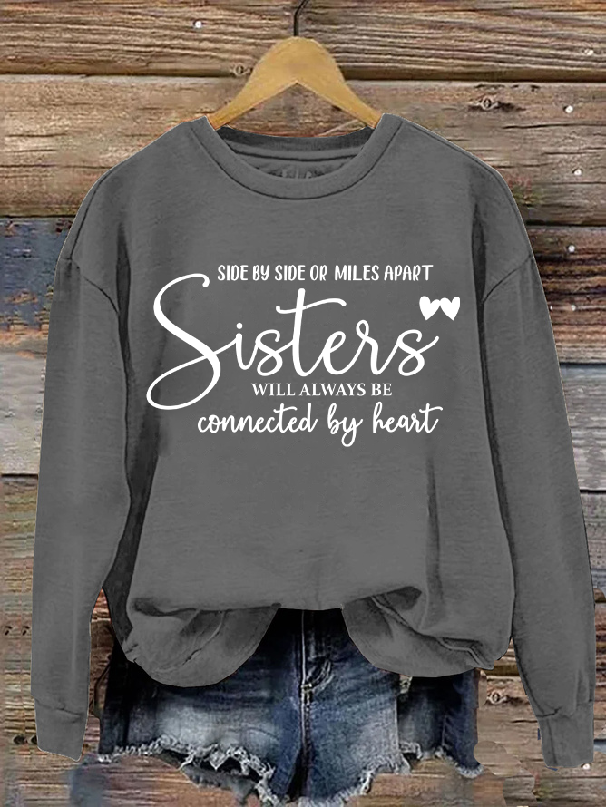 Women Text Letters Crew Neck Long Sleeve Casual Daily Spring/Fall Sweatshirt