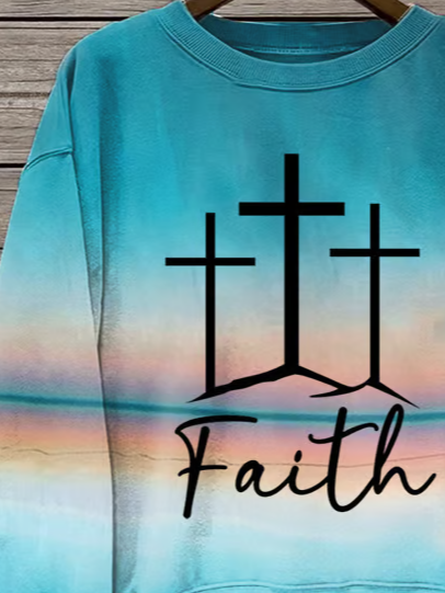 Women Text Letters Crew Neck Long Sleeve Casual Daily Spring/Fall Sweatshirt