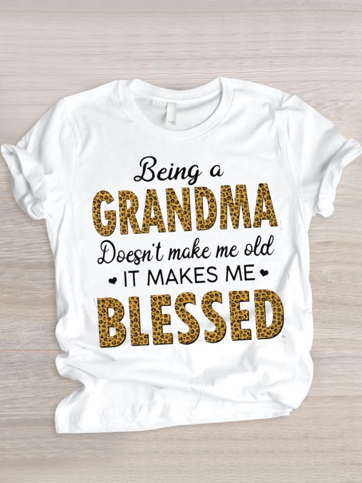 Cotton Casual Text Letters T-Shirt