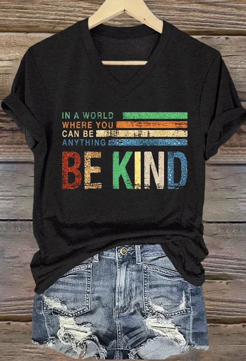 V Neck Cotton Casual T-Shirt