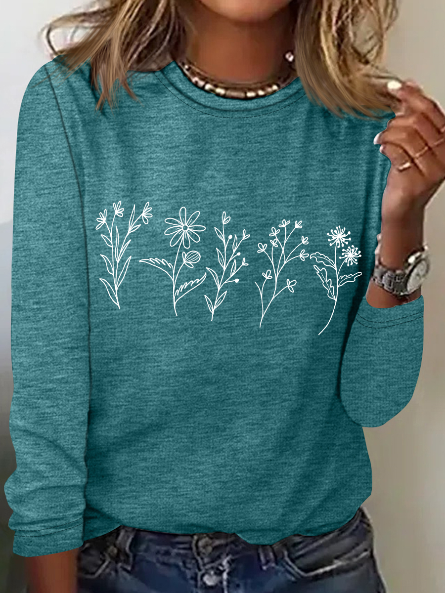 Wildflower Casual Long Sleeve Shirt