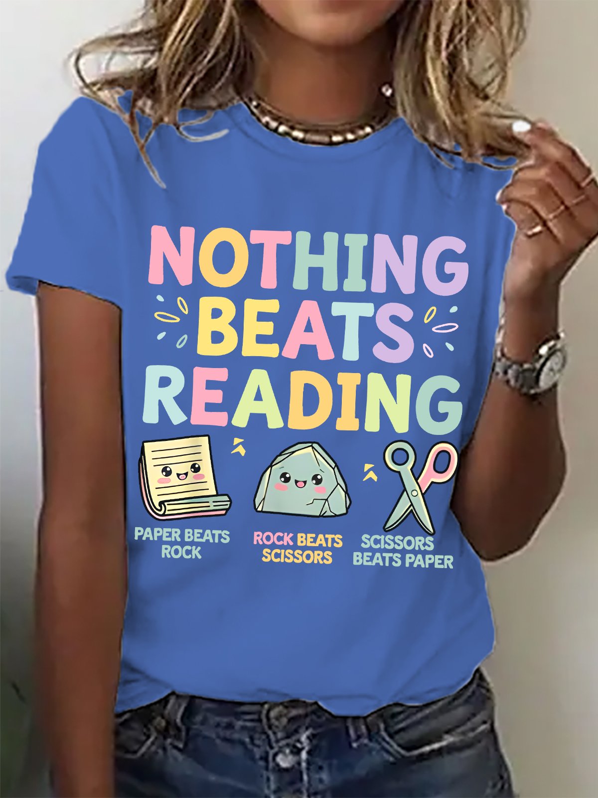 Women Text Letters Crew Neck Cotton Short Sleeve Casual Daily Summer T-shirt