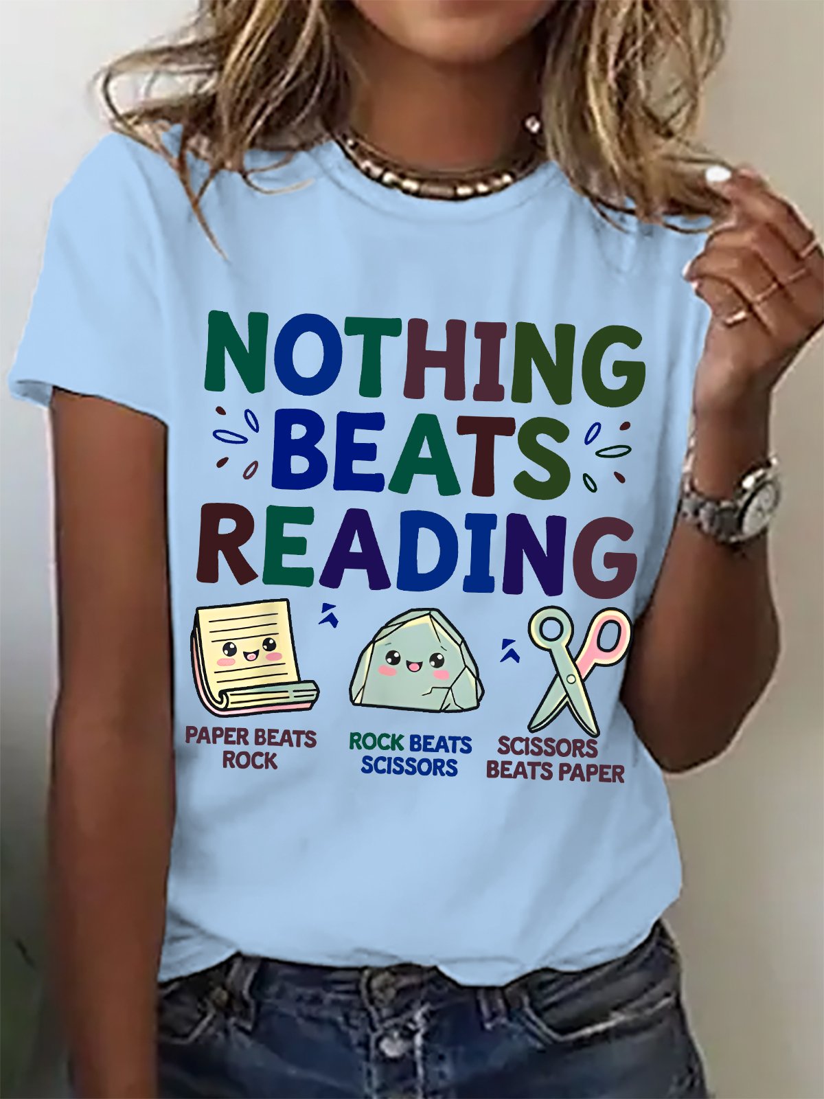 Women Text Letters Crew Neck Cotton Short Sleeve Casual Daily Summer T-shirt