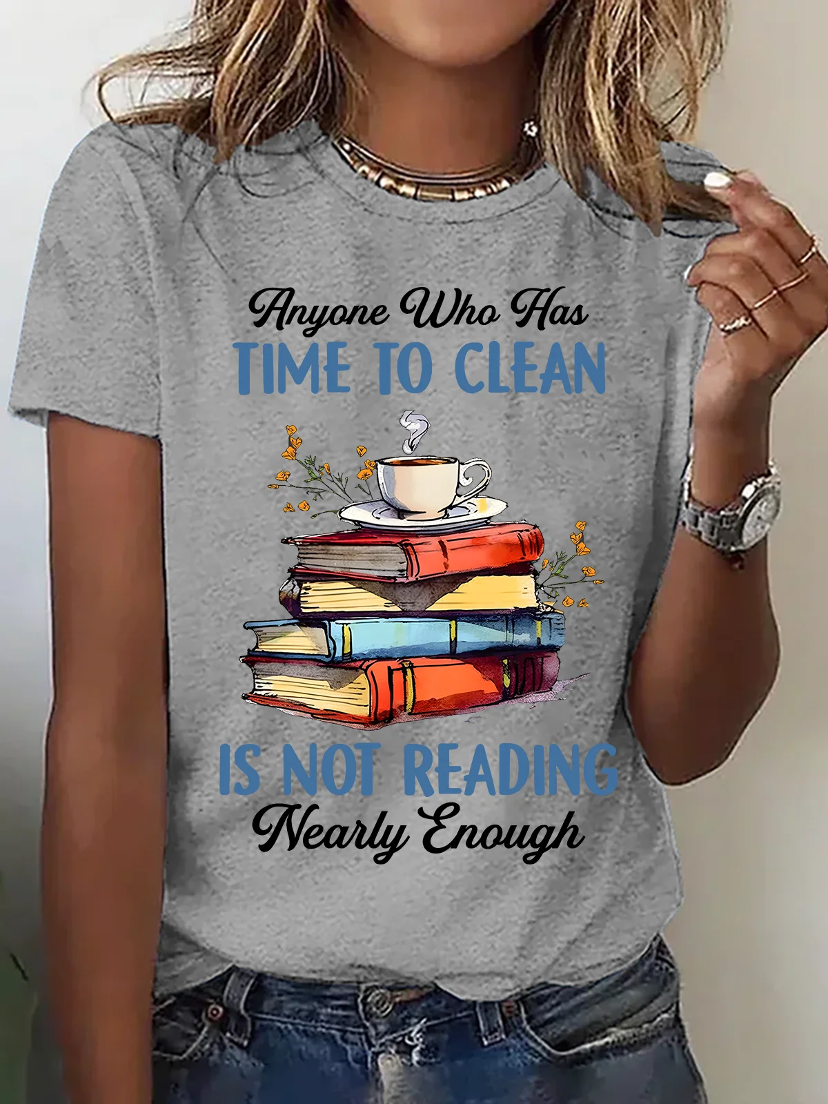 Women Text Letters Crew Neck Cotton Short Sleeve Casual Daily Summer T-shirt