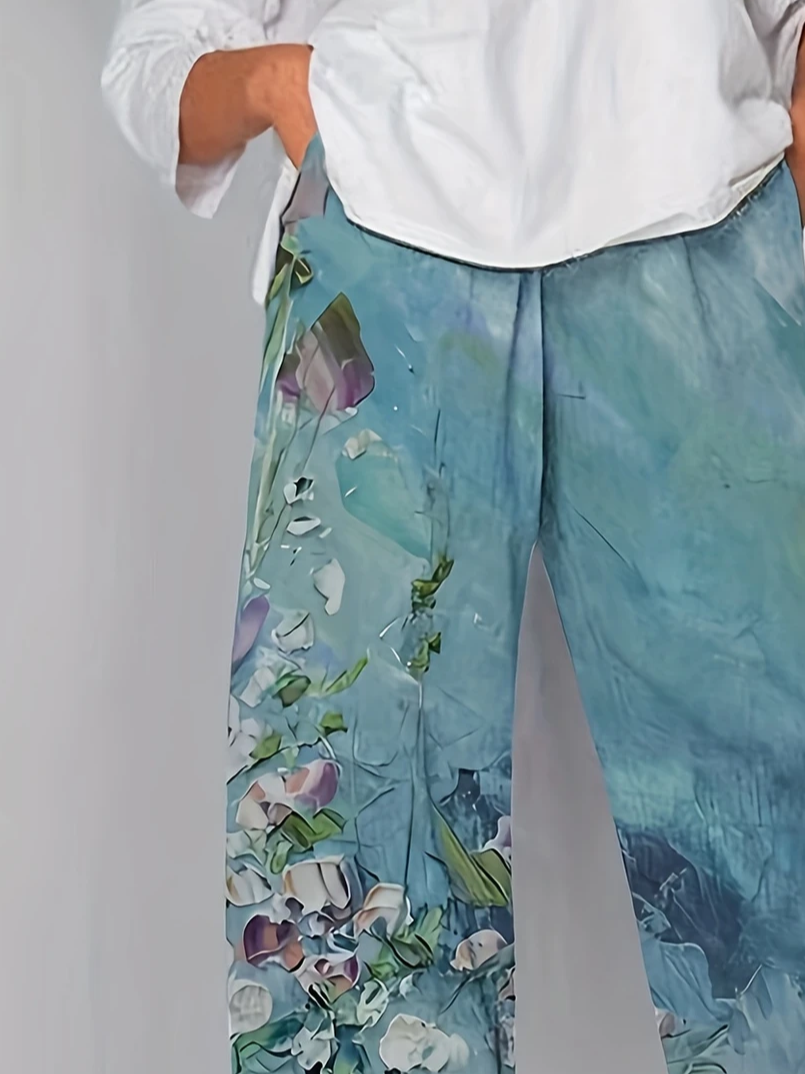 Women's Floral Spring Print Casual Pants