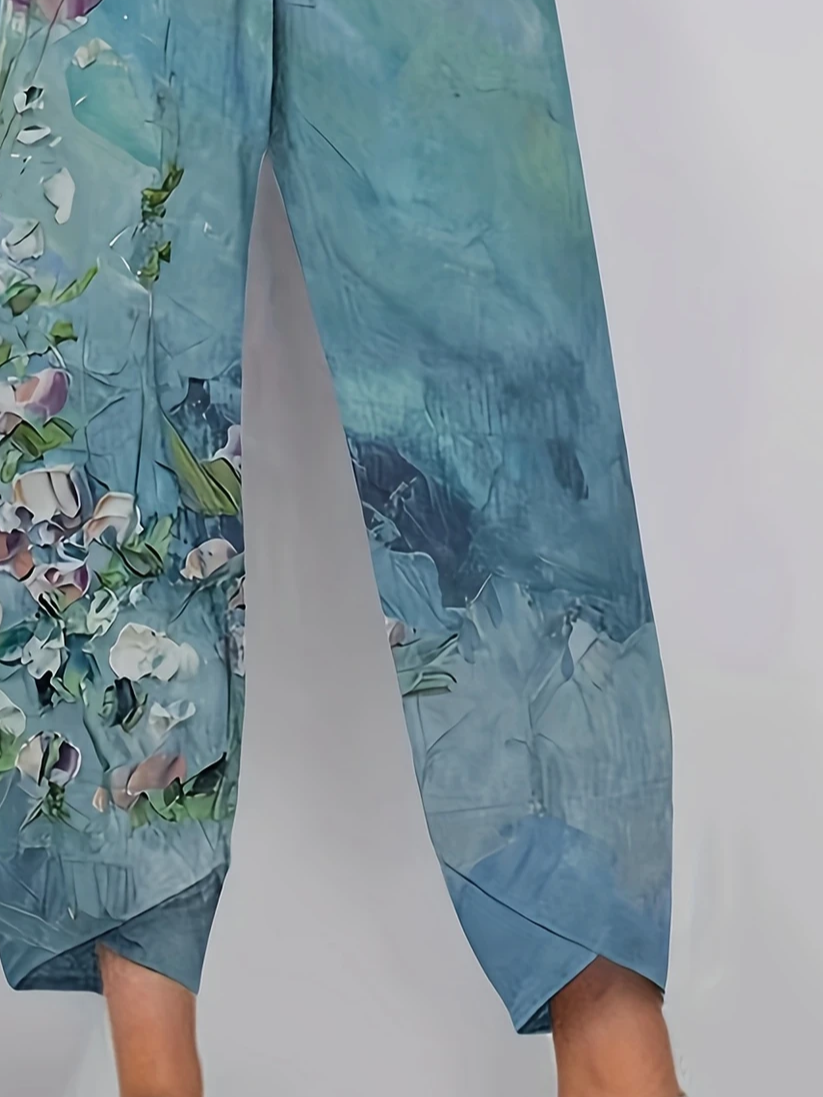 Women's Floral Spring Print Casual Pants
