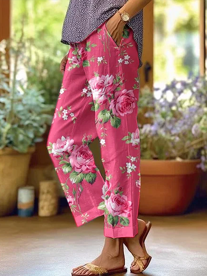 Women's Floral Print Casual Pants
