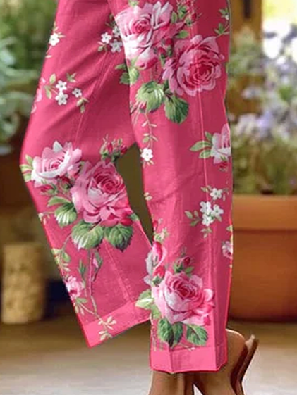 Women's Floral Print Casual Pants