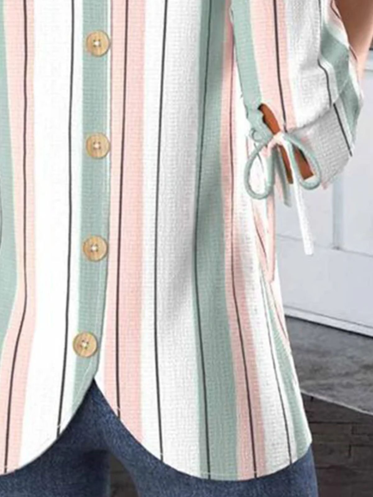 Crew Neck Balloon Sleeve Simple Regular Fit Blouse