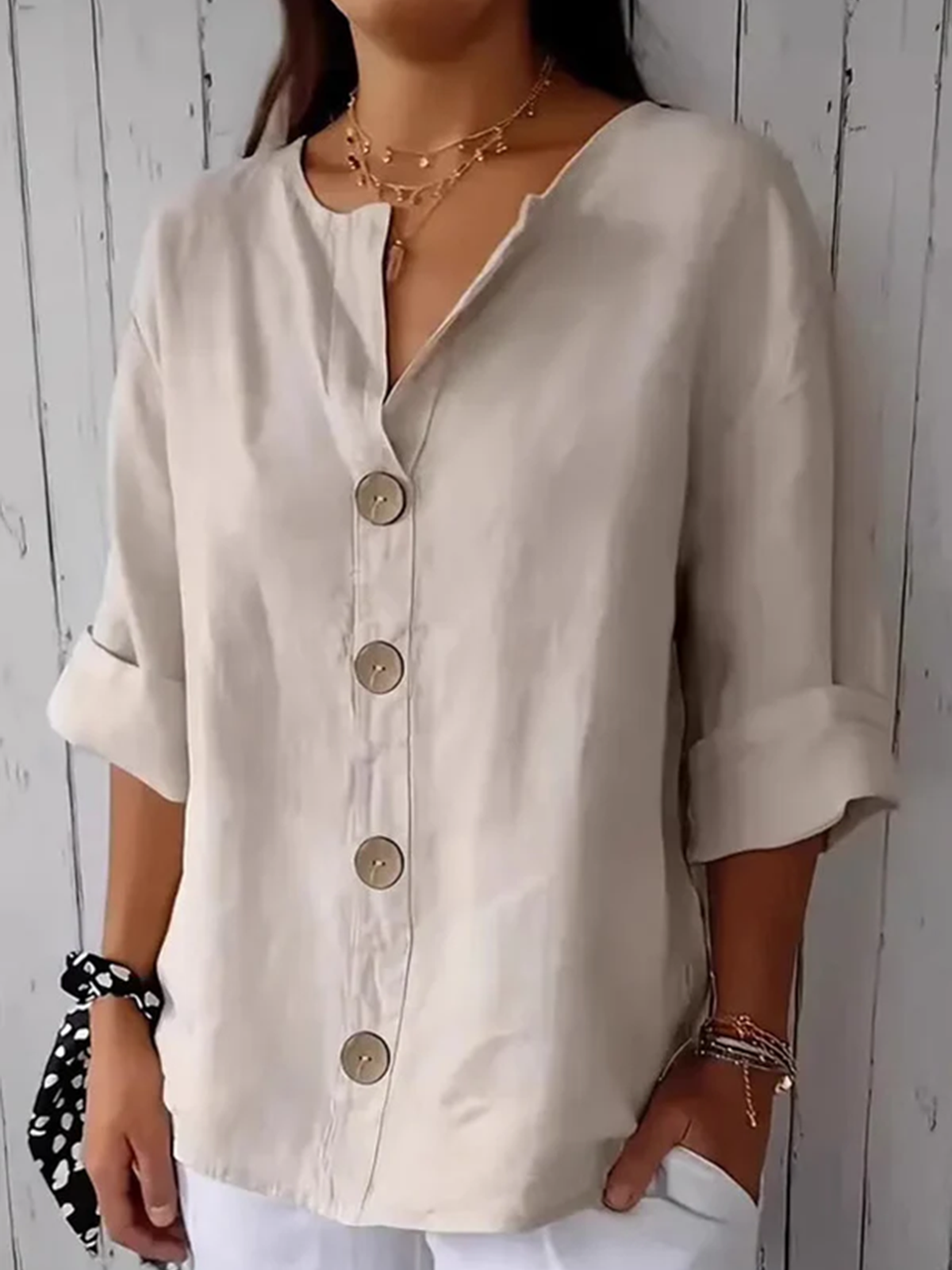 Elegant Shawl Collar Blouse