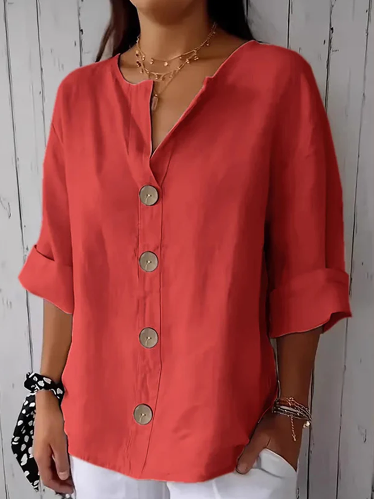 Elegant Shawl Collar Blouse