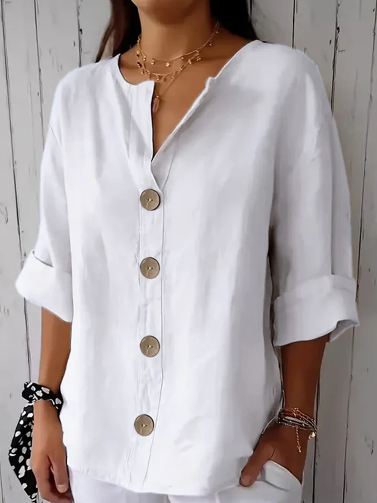 Elegant Shawl Collar Blouse