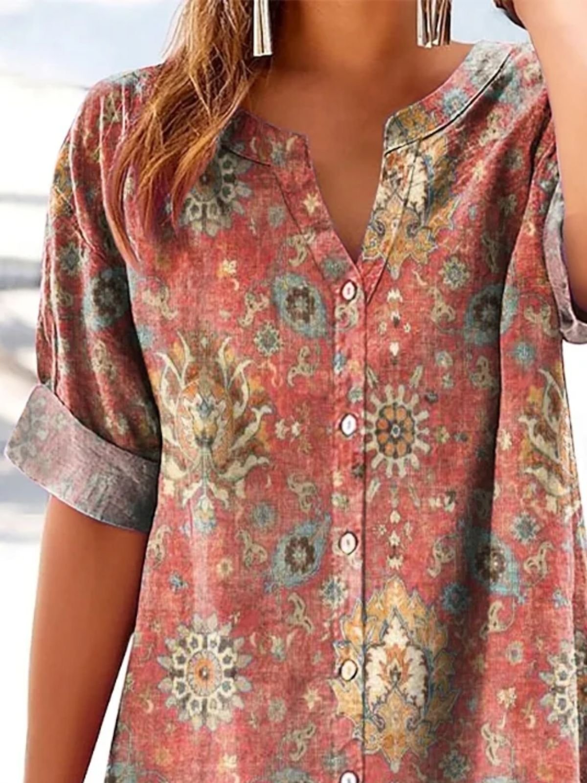 Floral Cotton Ethnic Regular Fit Shirt