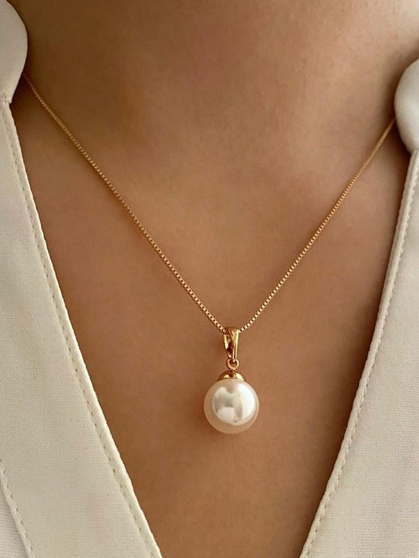 Jewelry Fashion Pearl Pendant Alloy Light Luxury Pearl Earrings Earrings Necklace Set Two-piece Necklace
