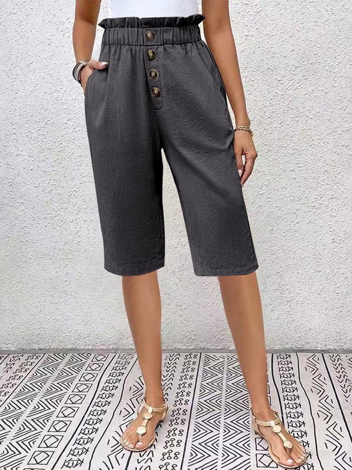 Women's  Elastic Waist H-Line Wide Leg Pants Daily Going Out Pants Apricot Casual Split Joint Plain Summer Pants