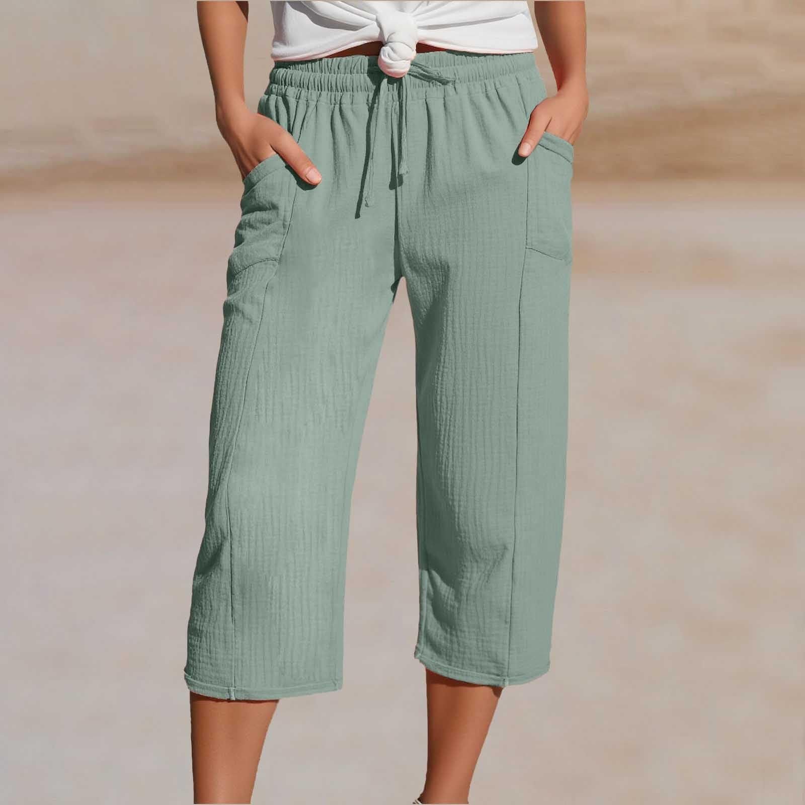 Linen Regular Fit Plain Casual Pants