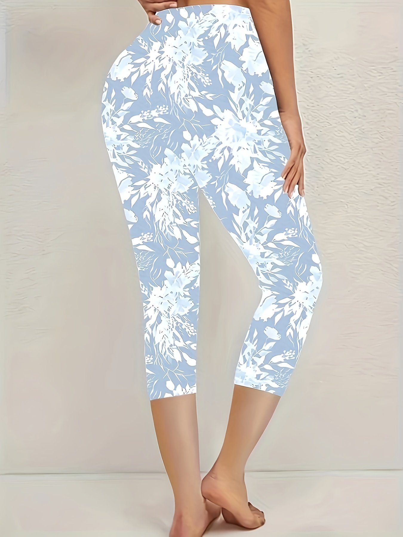 Women's Floral Spring Print Casual Leggings