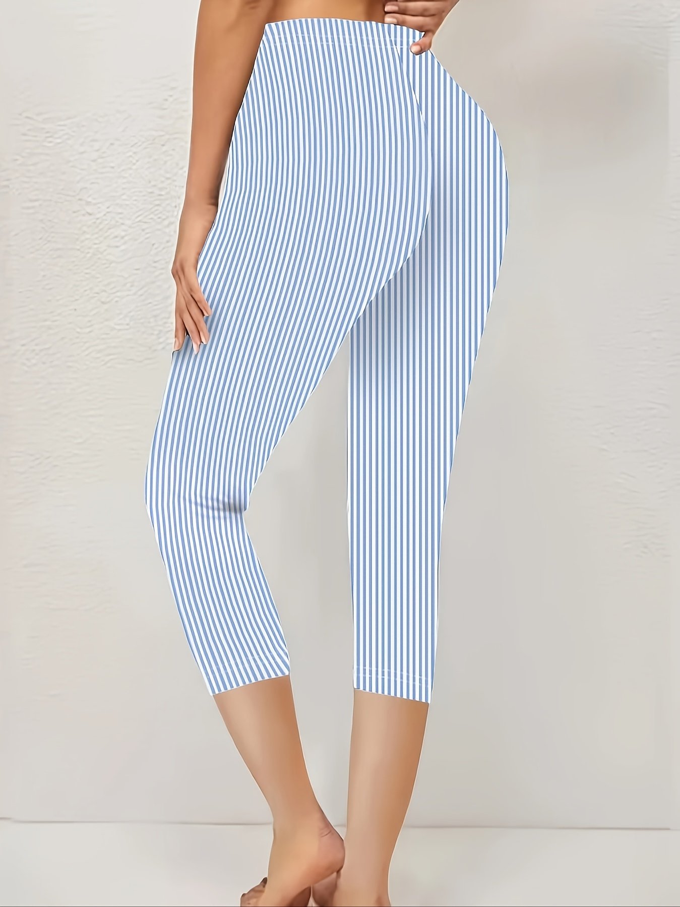 Women's Striped Spring Print Casual Leggings