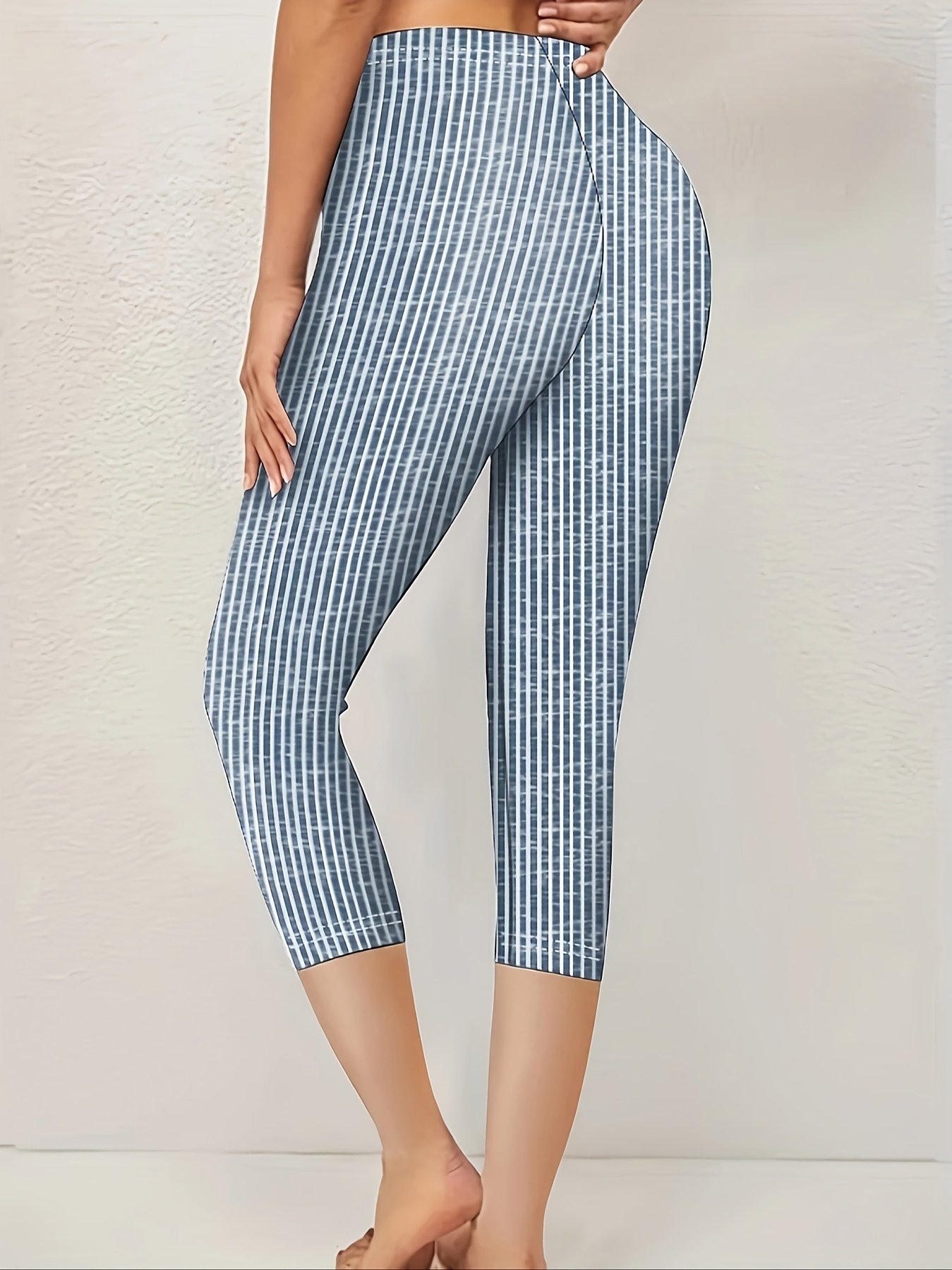 Women's Striped Print Casual Spring Leggings
