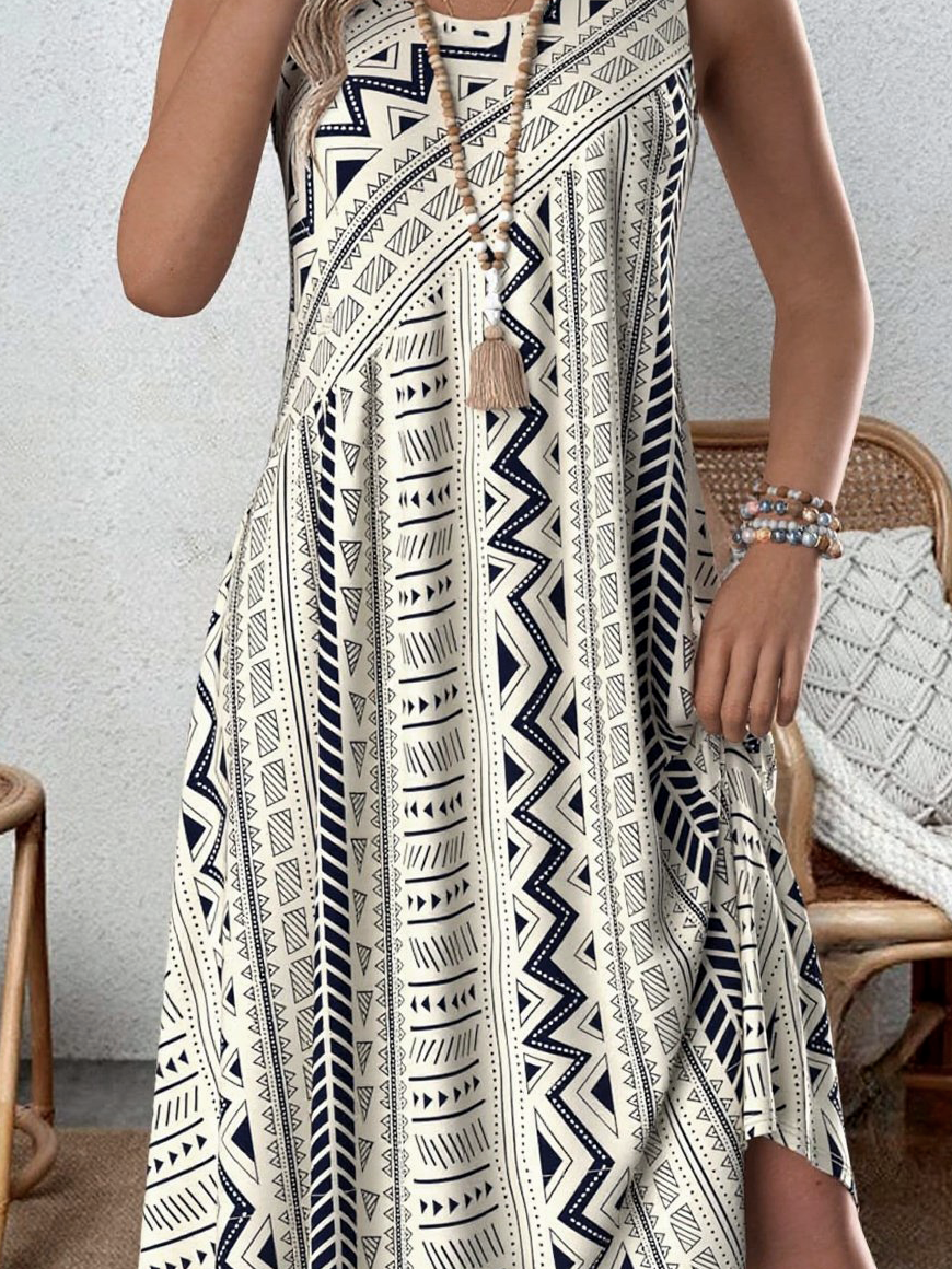 Loose Crew Neck Casual Dress