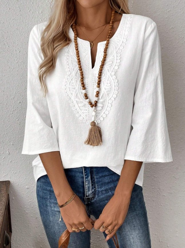 Casual Plain Crew Neck Shirt