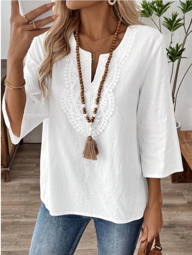 Casual Plain Crew Neck Shirt