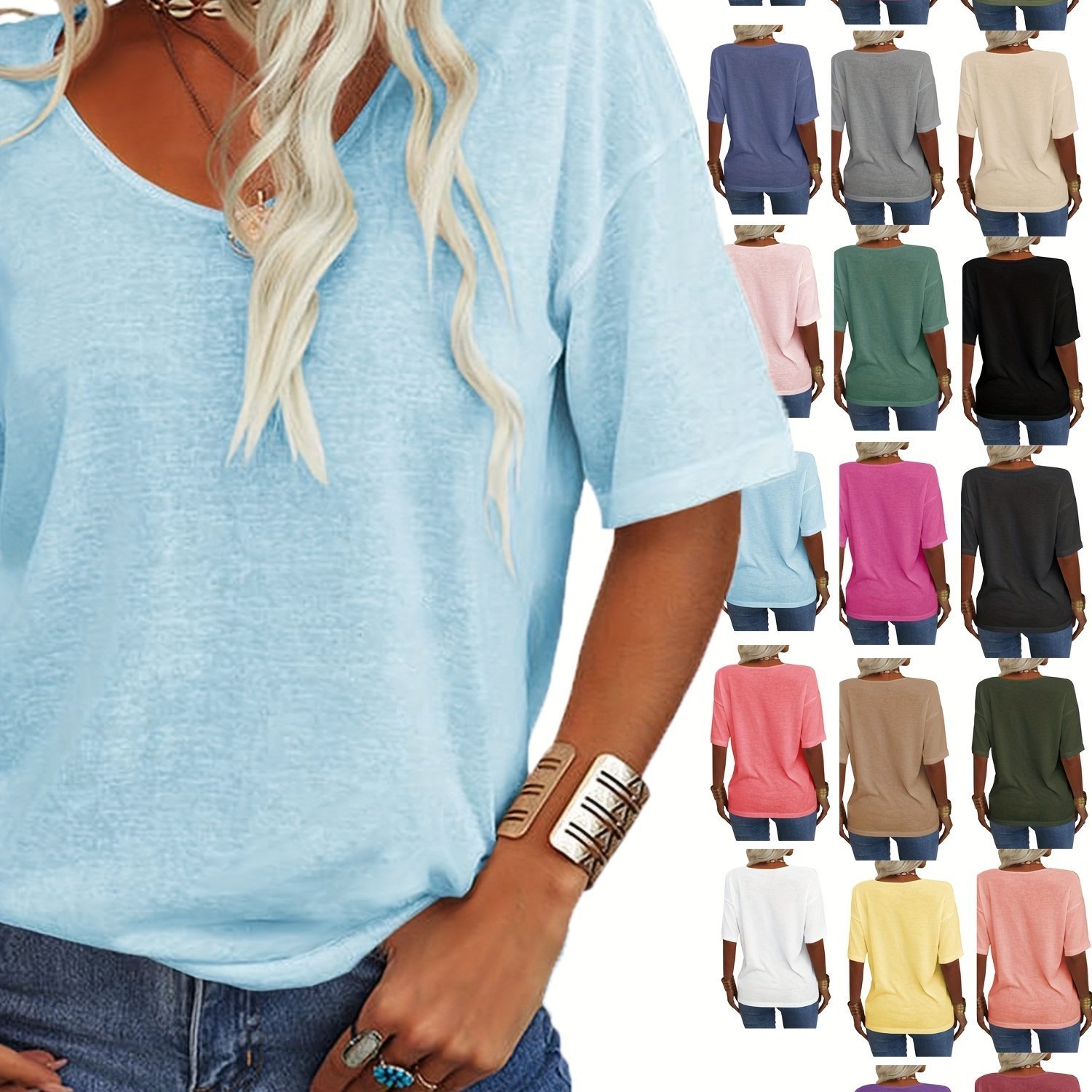 Loose Casual V Neck T-Shirt