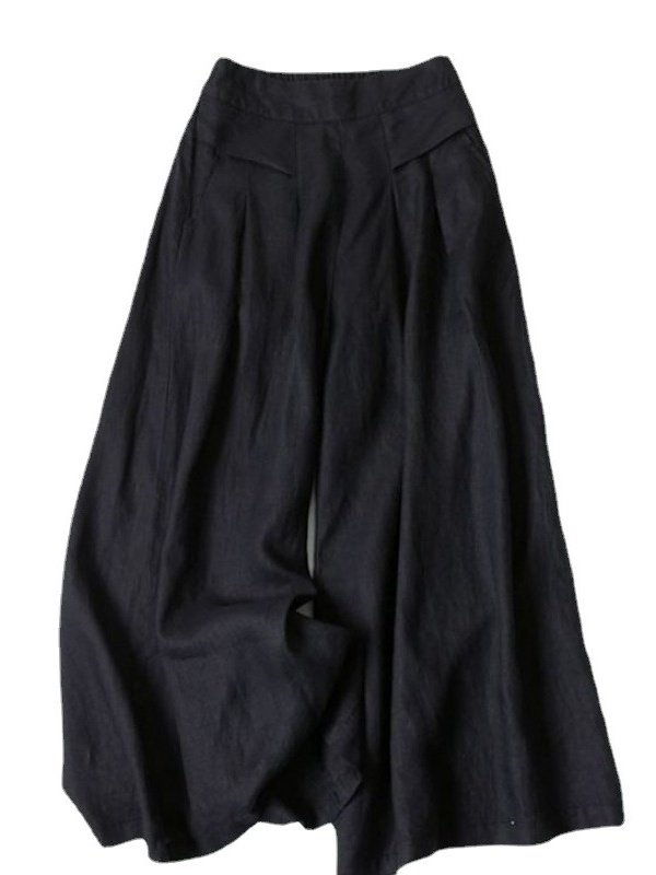 Women's  Elastic Waist H-Line Wide Leg Pants Daily Going Out Pants Yellow Casual Split Joint Plain Spring/Fall Pants