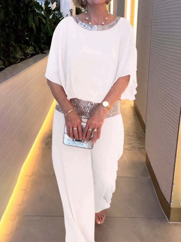 Women's Split Joint Plain Daily Going Out Two-Piece Set Pink Casual Summer Top With Pants Matching Set