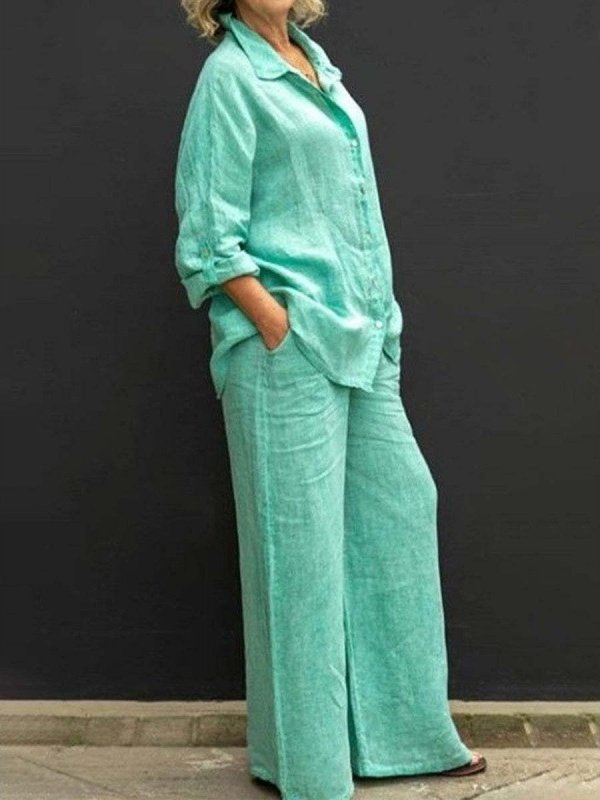 Women's Adjustable Strap Plain Daily Going Out Two-Piece Set Green Casual Spring/Fall Top With Pants Matching Set