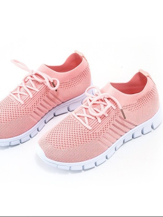 Spring And Autumn Flyknit Breathable Non-slip Lightweight Mesh Sports Shoes