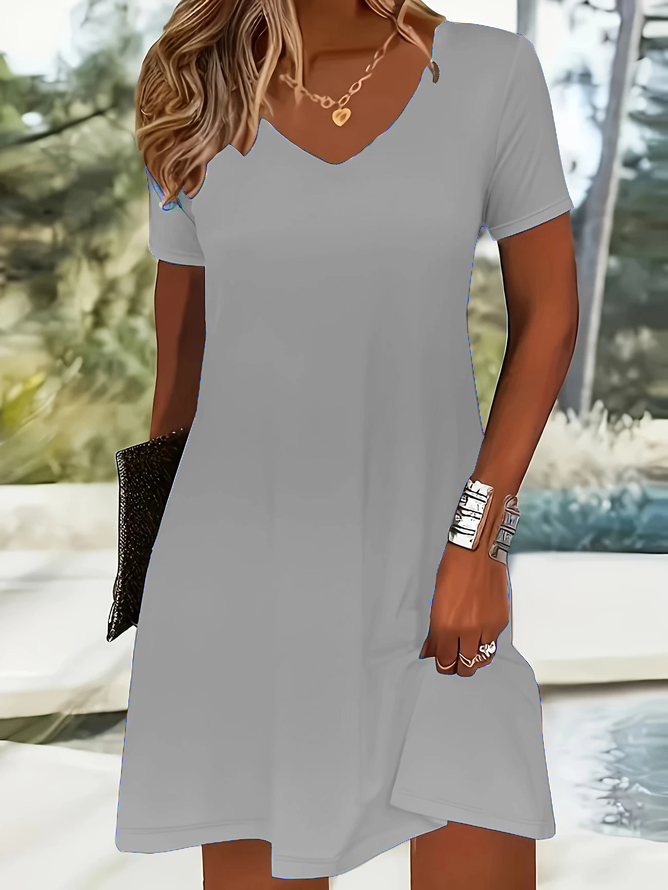 Women's V-Neck Short Sleeve Dress