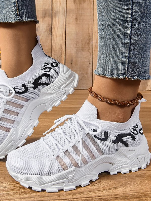 New Cross-border Women's Shoes Breathable Flying Woven Sports Shoes Retro Korean Casual Sports Shoes