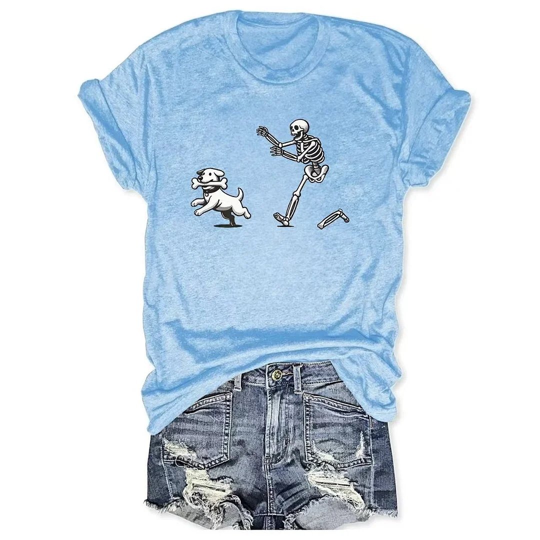 Women's Halloween Dog Funny Short Sleeve T-Shirt