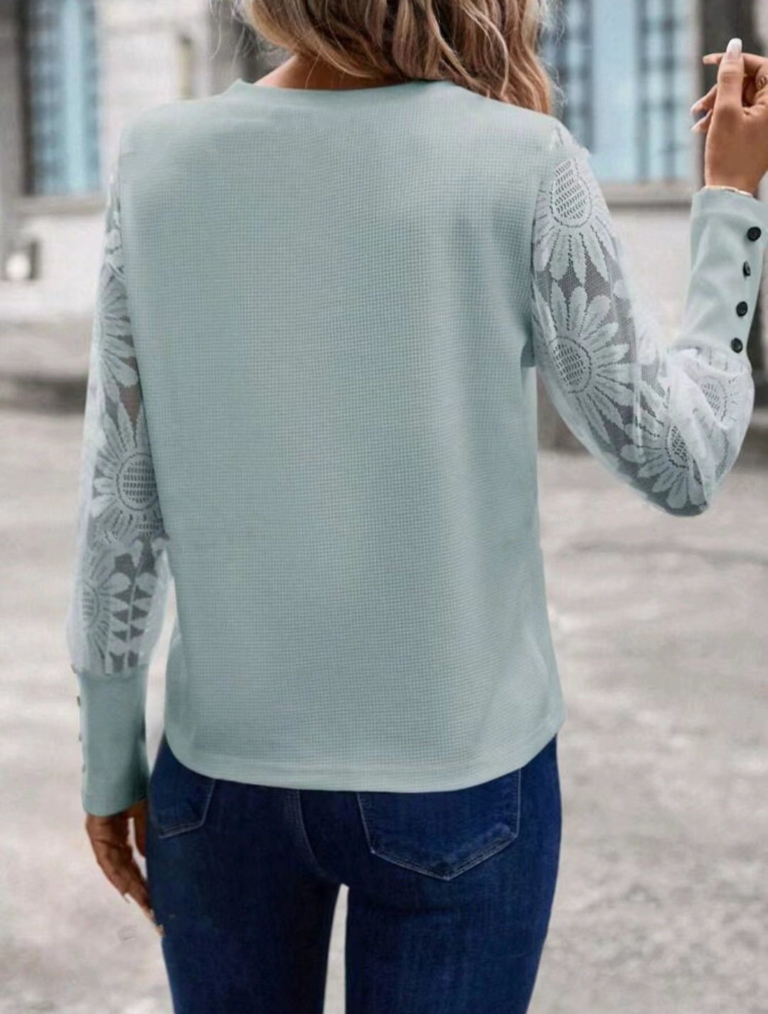 Women Floral Crew Neck Long Sleeve Vintage Commuting Spring/Fall Sweatshirt