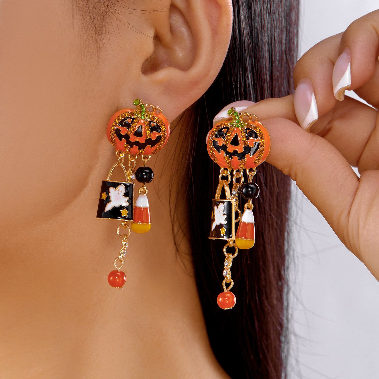 Halloween Earrings Pumpkin Gothic Tassel Women's Earrings