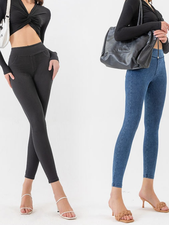 Women Plain Casual Split Joint Leggings Daily All Season Slim Fit Pants