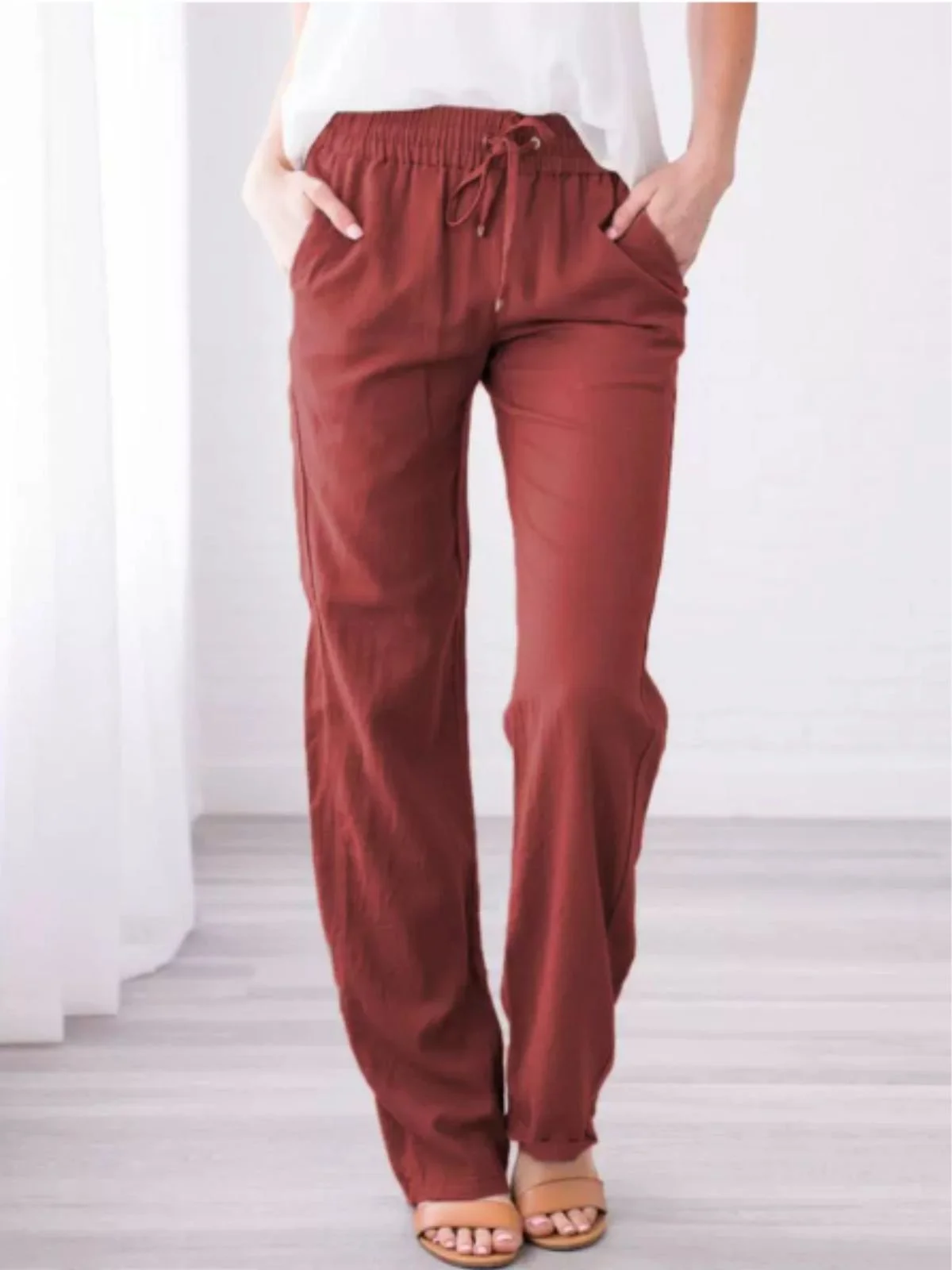 Cotton Regular Fit Casual Plain Pants