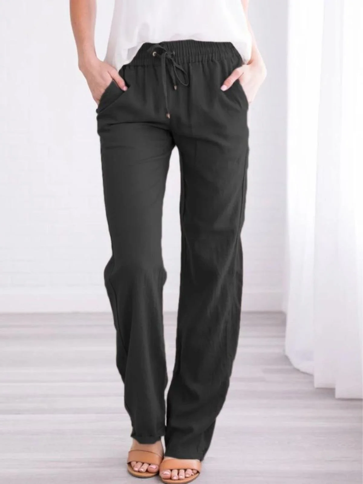 Cotton Regular Fit Casual Plain Pants