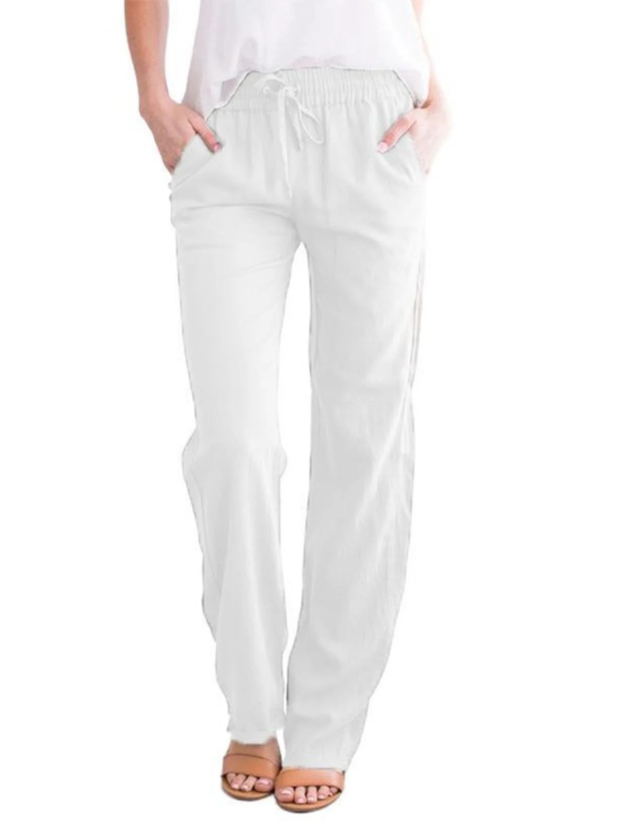 Cotton Regular Fit Casual Plain Pants
