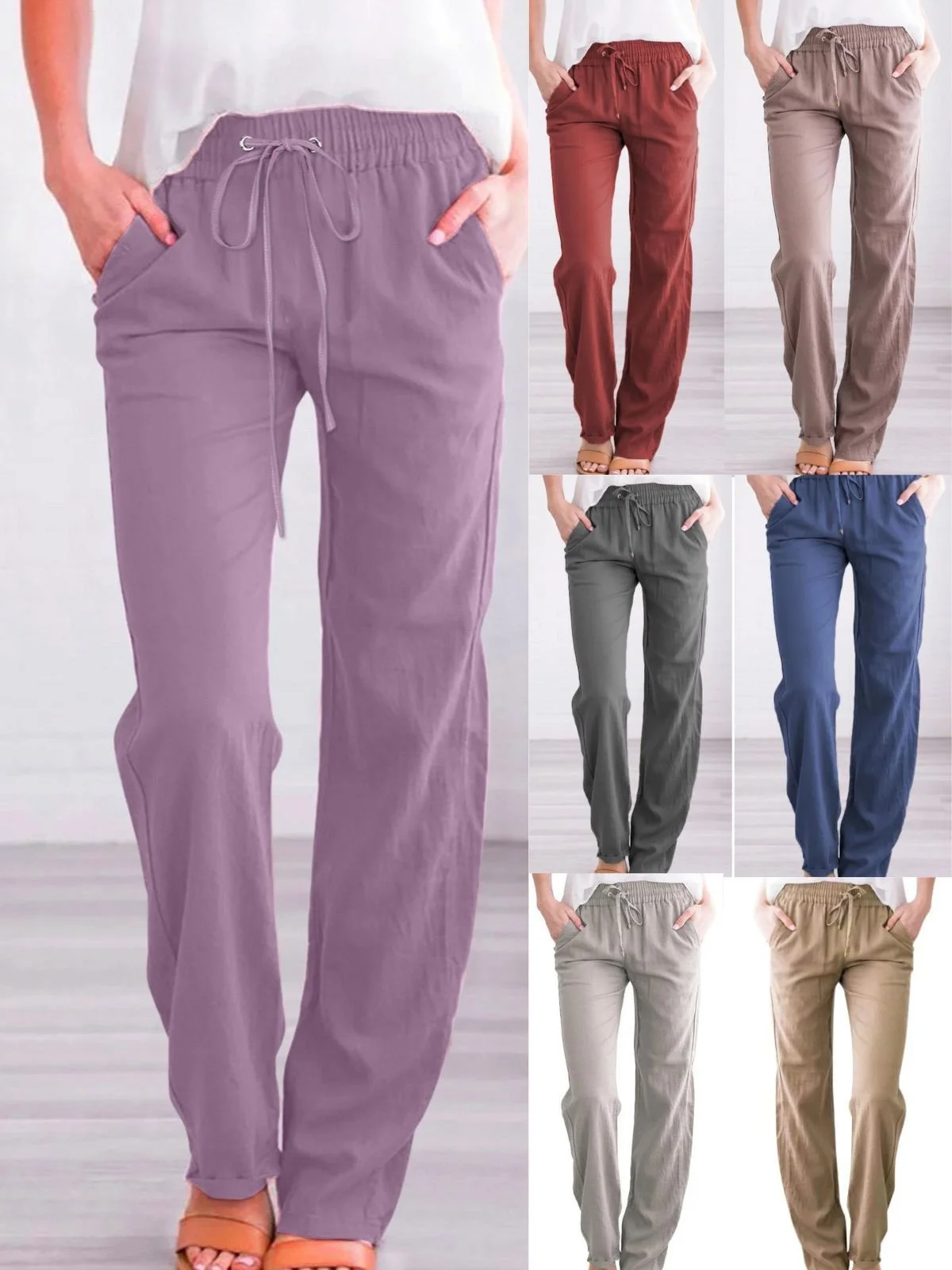 Cotton Regular Fit Casual Plain Pants