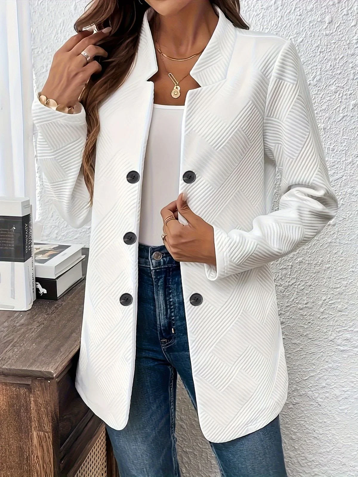 Simple Regular Fit Plain Blazer
