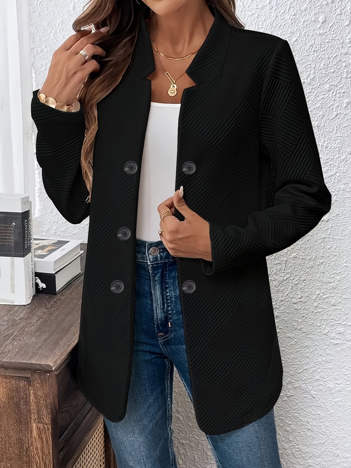Simple Regular Fit Plain Blazer