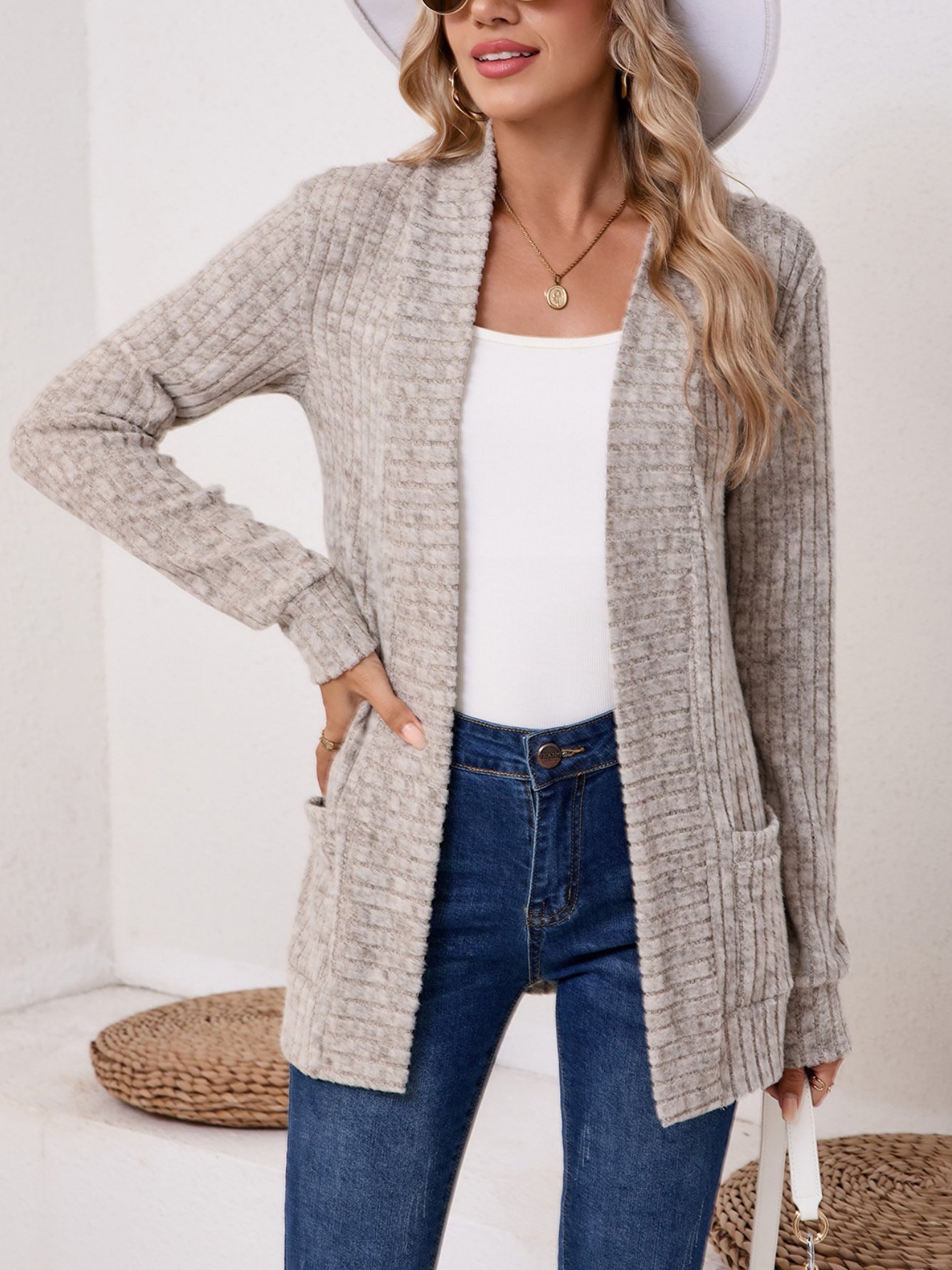 Women Plain Cashmere Long Sleeve Vintage Split Joint Spring/Fall Daily Kimono Outerwear