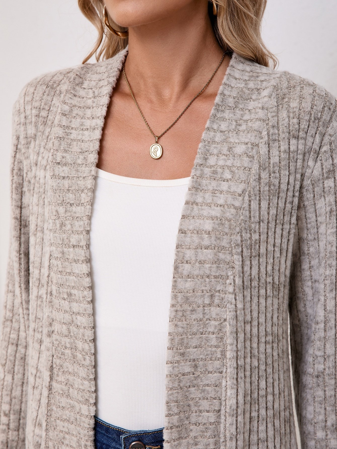 Women Plain Cashmere Long Sleeve Vintage Split Joint Spring/Fall Daily Kimono Outerwear