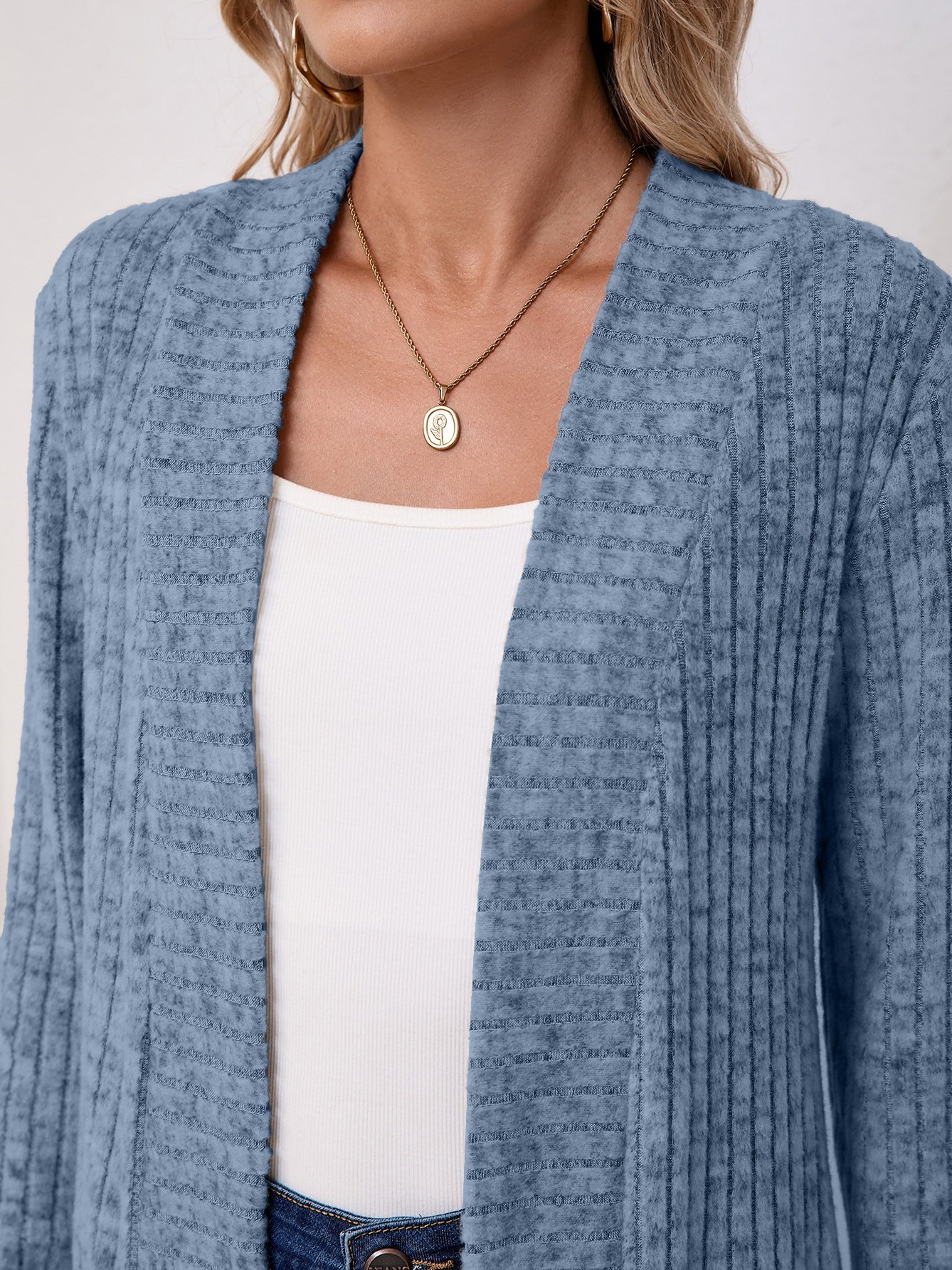 Women Plain Cashmere Long Sleeve Vintage Split Joint Spring/Fall Daily Kimono Outerwear