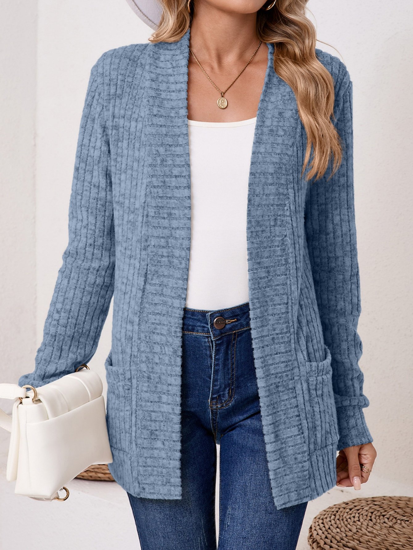 Women Plain Cashmere Long Sleeve Vintage Split Joint Spring/Fall Daily Kimono Outerwear