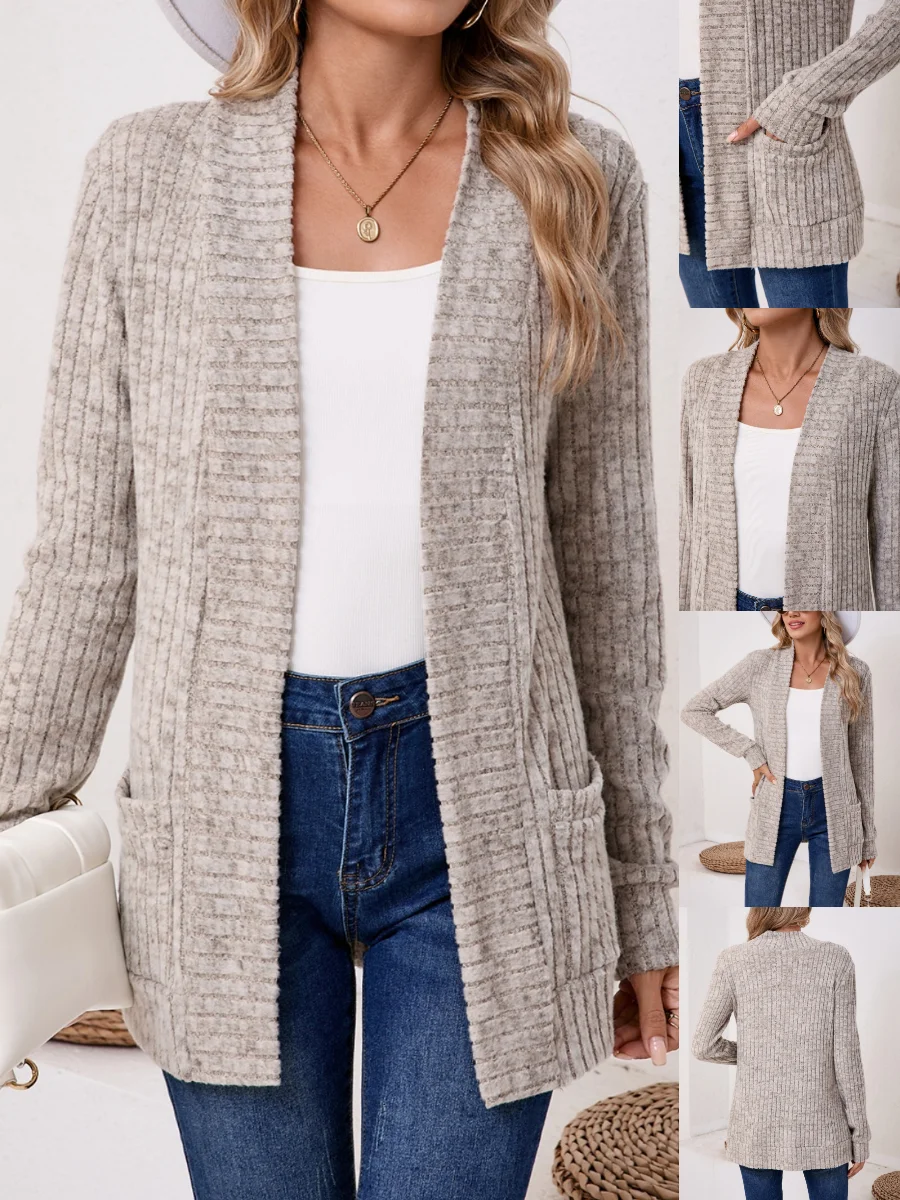 Women Plain Cashmere Long Sleeve Vintage Split Joint Spring/Fall Daily Kimono Outerwear