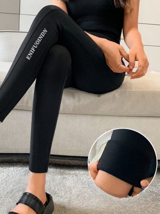 Women Plain Casual Split Joint Leggings Daily All Season Slim Fit Pants