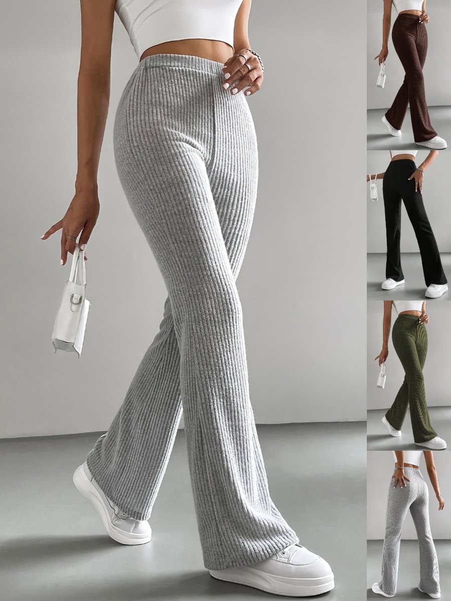 Women Plain Casual Split Joint Pant Daily Spring/Fall Flare Pants